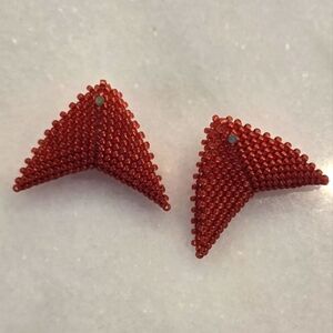 Elegant Red Beaded Earrings